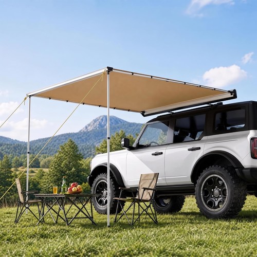 Retractable car side awning - car,